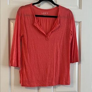 LOFT Women's Linen Long Sleeve Top